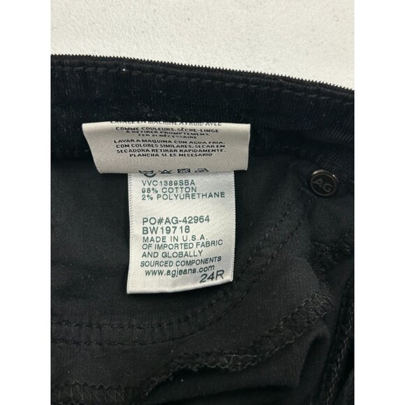 AG Adriano Goldschmied Womens The Legging Ankle Super Skinny Black Corduroy 24R - Picture 3 of 13